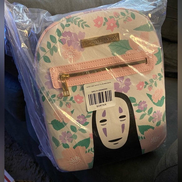 Spirited Away Set No-Face Floral Mini Backpack & Coin Purse Studio Ghibli 🆕 - Picture 11 of 15